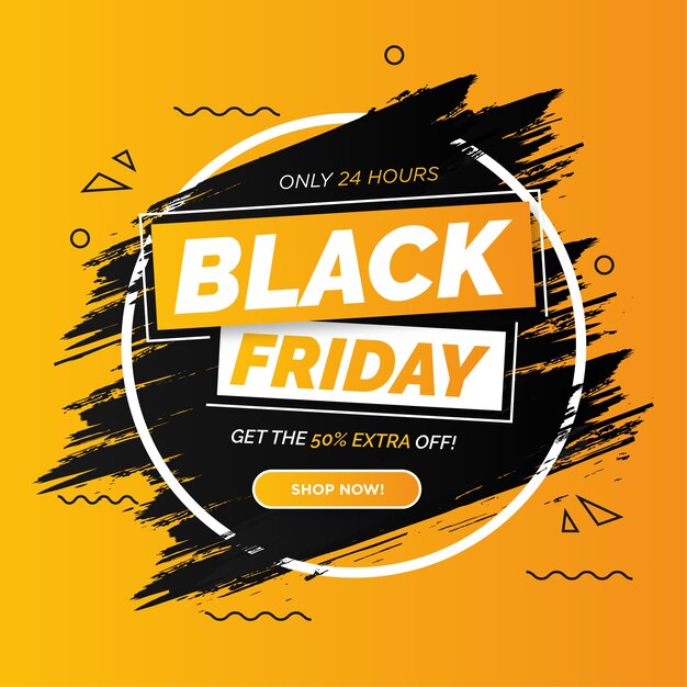 Modernes buntes Black Friday Sale-Banner mit Pinselstrich