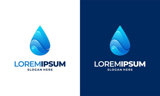 Minimale Wasser Logo Collection Kostenlose Vektor