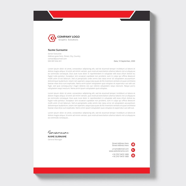 Modernes Firmenbriefpapier mit professionellem Design