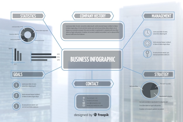 Kostenloser Vektor modernes geschäft infographic mit foto