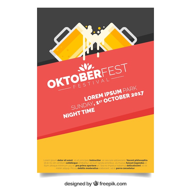 Modernes oktoberfest poster mit flachem design