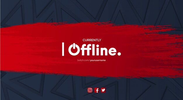 Modernes twitch-banner mit red splash