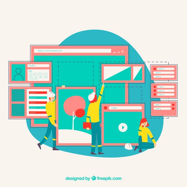 Modernes Webdesignkonzept mit flachem Design