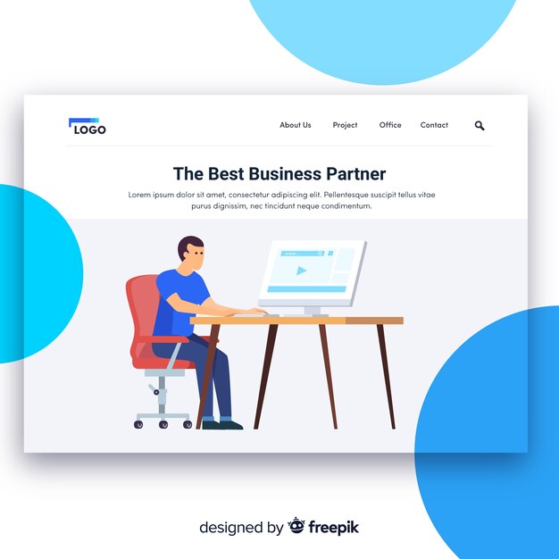 Modernes Webdesignkonzept mit flacher Art