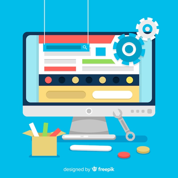 Modernes Webdesignkonzept mit flacher Art