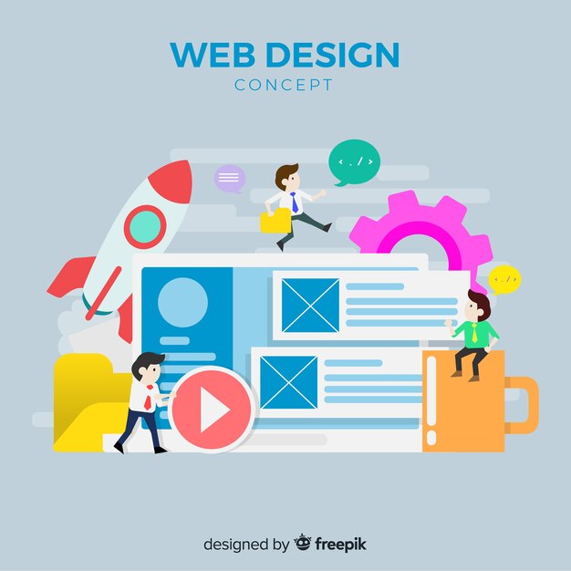 Modernes Webdesignkonzept mit flacher Art