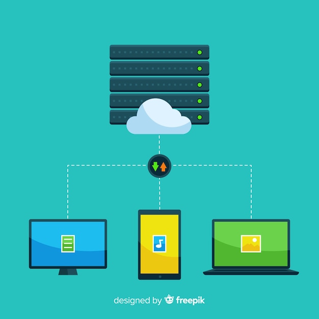 Kostenloser Vektor modernes webhosting-konzept