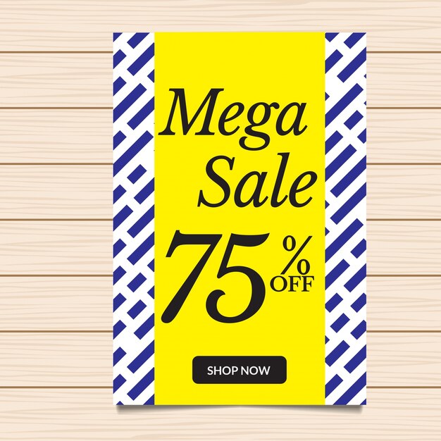 Modische mega sale banner und flyer illustration