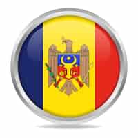 Kostenloser Vektor moldawien-flaggen-steigungs-knopf-kreis