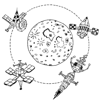 Mond und sateliten