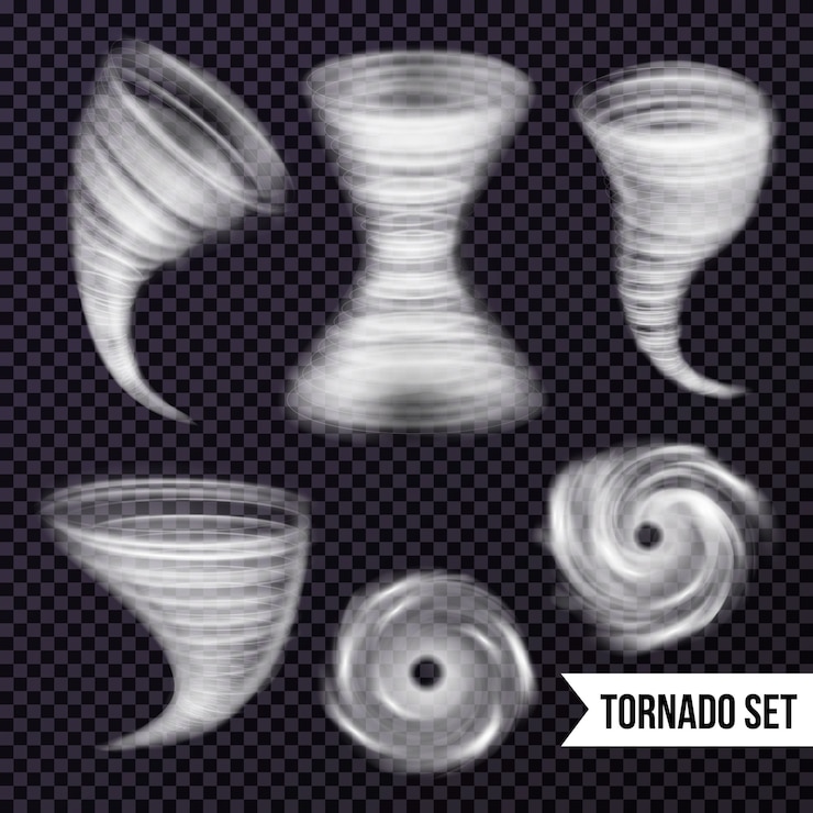 Kostenlose Vektor monochrome storm realistische sammlung