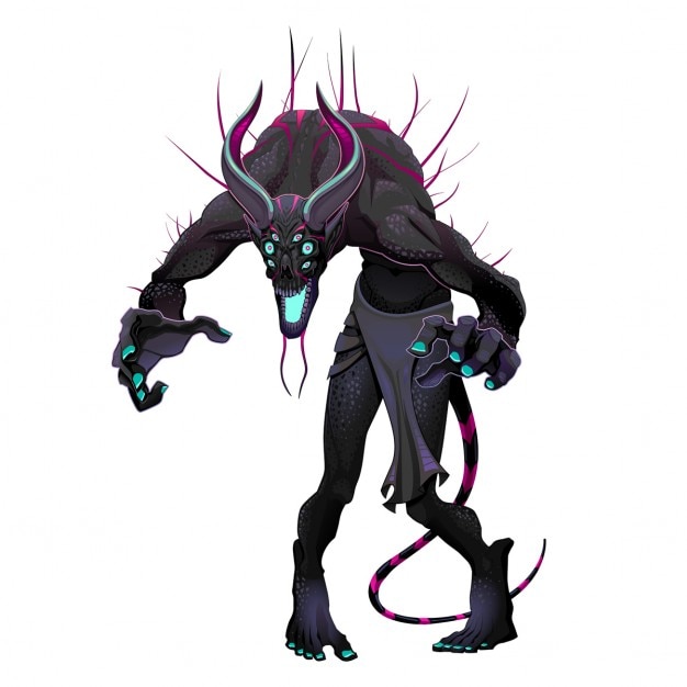 Kostenlose Vektor monster mit dunklen farben