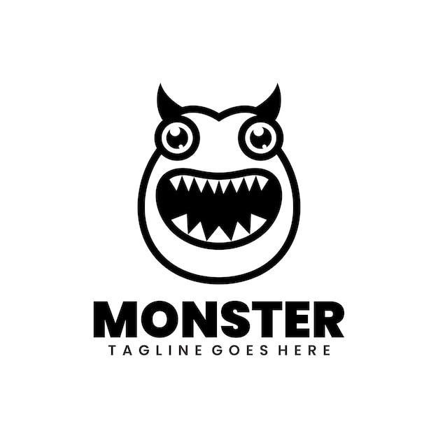 Kostenloser Vektor monster süßes maskottchen-logo-design