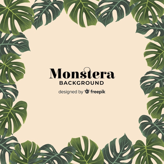 Monstera lässt rahmenhintergrund