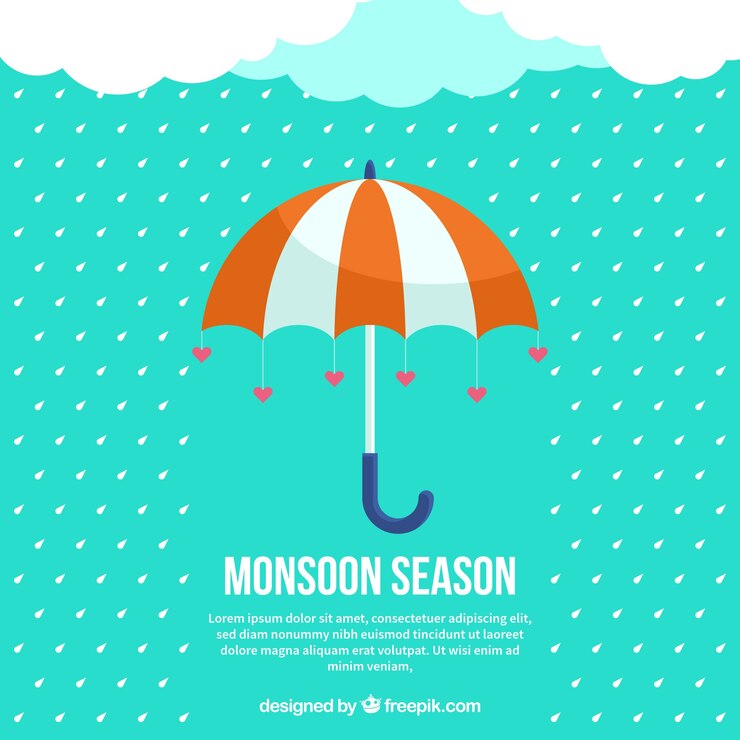 Kostenlose Vektor monsun saison hintergrund