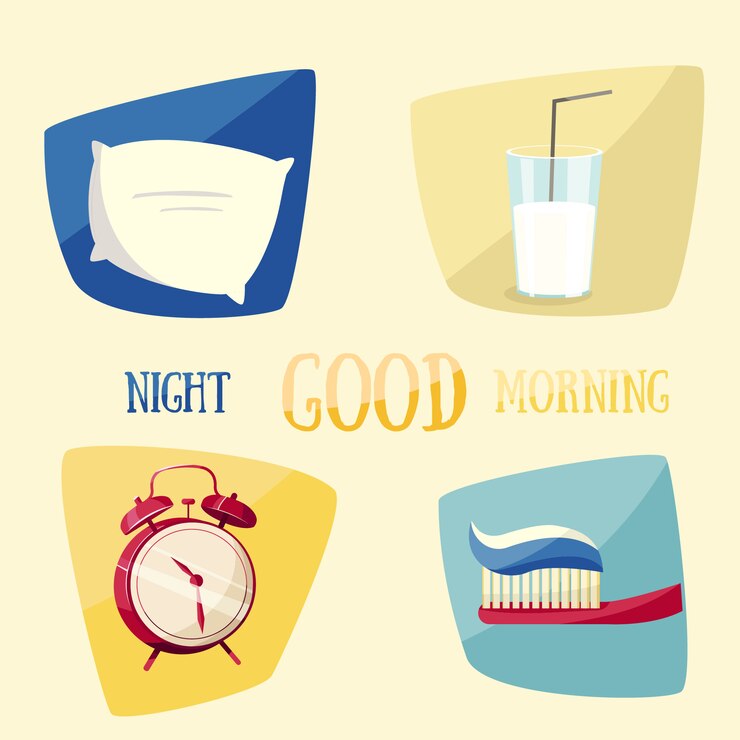 Kostenlose Vektor morgen-design-set