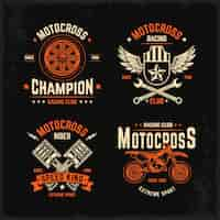 Kostenloser Vektor motocross logo set vorlage