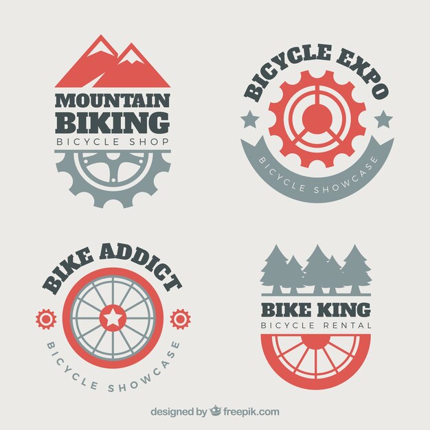 Mountainbike Logos Mit Modernem Stil Kostenlose Vektor