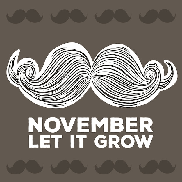Movember Hintergrund mit einem großen gestreiften Schnurrbart