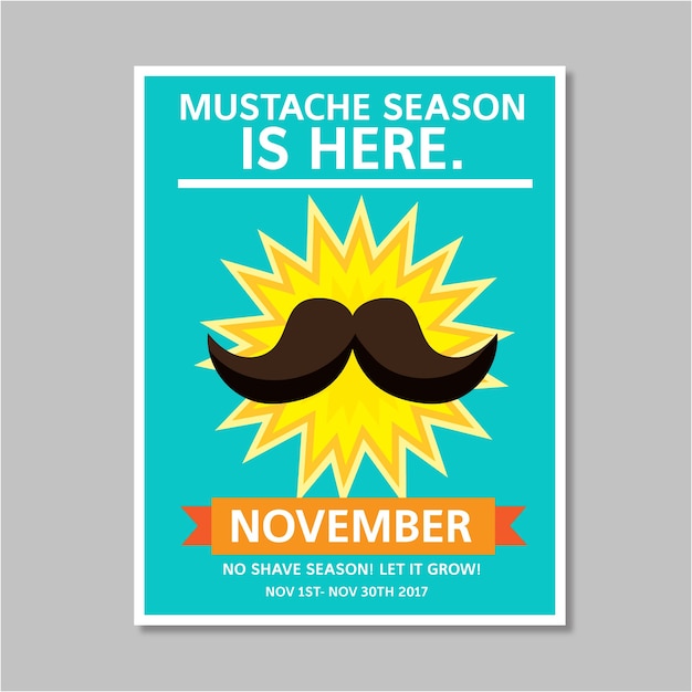 Kostenloser Vektor movember poster-design