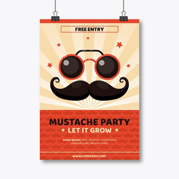 Movember-schnurrbart-plakatschablone