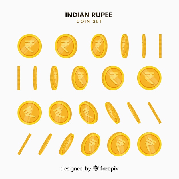 Münzsatz der indischen Rupie