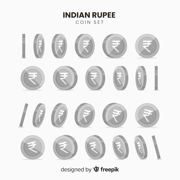 Münzsatz der indischen rupie