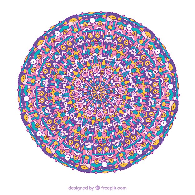 Multicolor isoliert Mandala Hintergrund