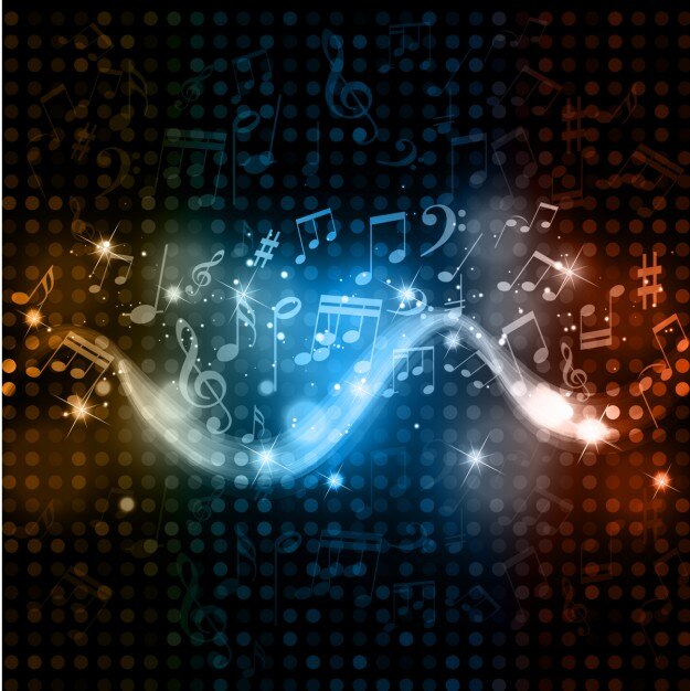 Musical Notes-Wellen-Hintergrund