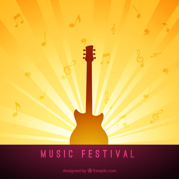 Musik festival hintergrund mit gitarre