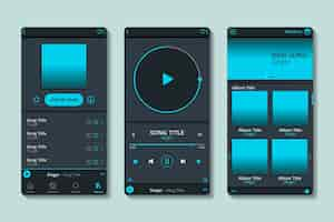 Kostenloser Vektor musik-player-app-oberfläche
