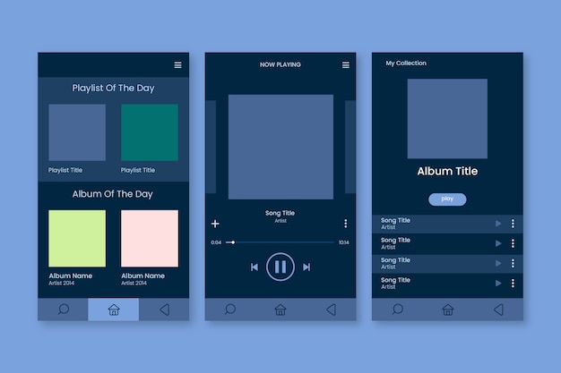 Kostenloser Vektor musik-player-app-schnittstellenkonzept