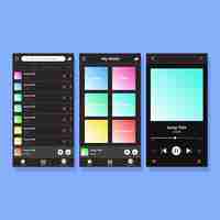 Kostenloser Vektor musik-player-app-schnittstellenkonzept