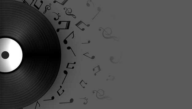 Musik-Vinyl-Plattenlabel mit Tonnotizen
