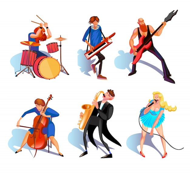 Musiker-cartoon-set