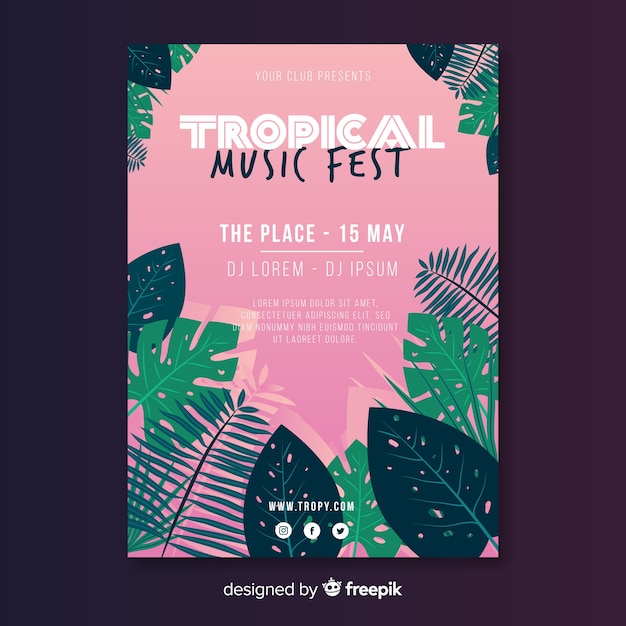 Musikfestival-plakatschablone der weinlese