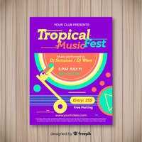 Kostenloser Vektor musikfestival-plakatschablone der weinlese