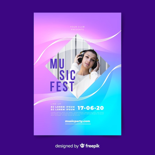 Musikfestival-plakatschablone mit foto