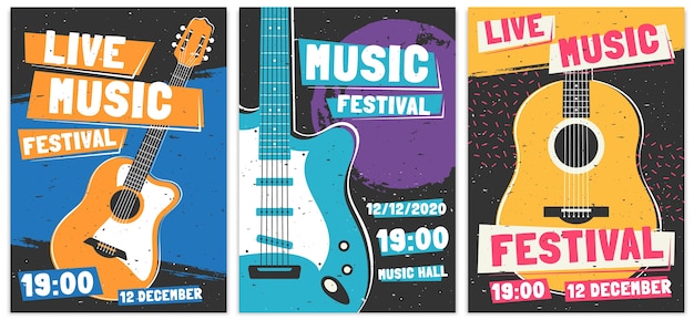 Kostenloser Vektor musikfestival poster