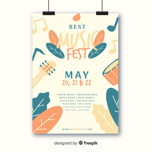 Kostenloser Vektor musikfestival-poster