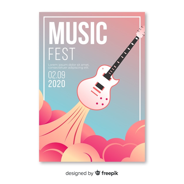 Musikfestivalplakat der steigungsillustration