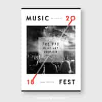 Kostenloser Vektor musikfestivalplakat in der flachen art