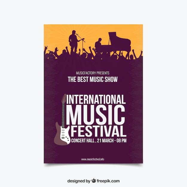 Kostenloser Vektor musikfestivalplakat in der flachen art