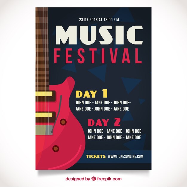 Musikfestivalplakat mit Gitarre