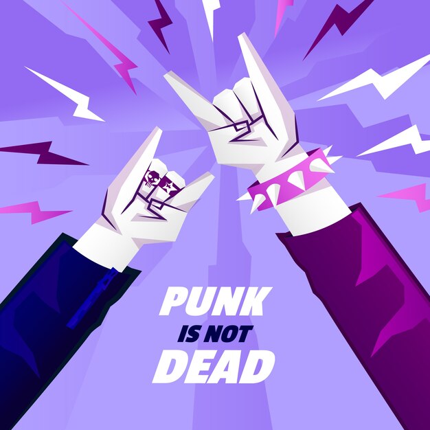 Kostenloser Vektor musikgradienten-punkrock-illustration