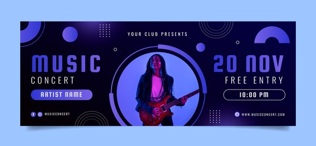 Musikkonzert-Facebook-Cover-Vorlage