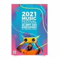 Kostenloser Vektor musikveranstaltung im jahr 2021 plakat