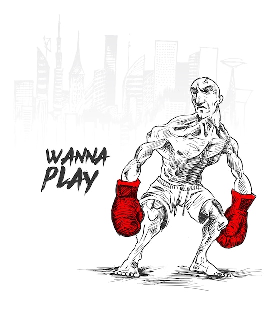Kostenloser Vektor muskulöser mann zeigt seine stärke boxing club boxing emblem vector illustration