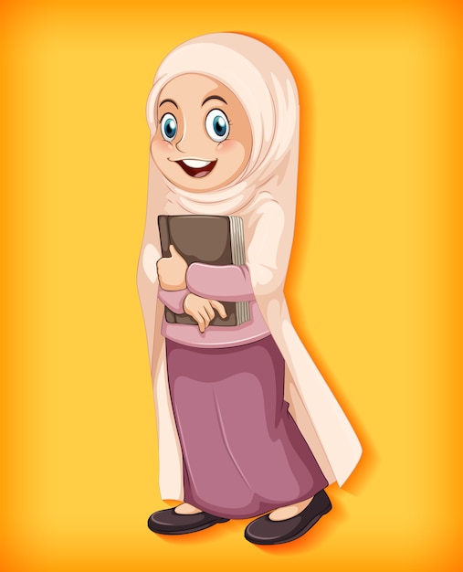 Muslimisches Mädchen, das Buch hält