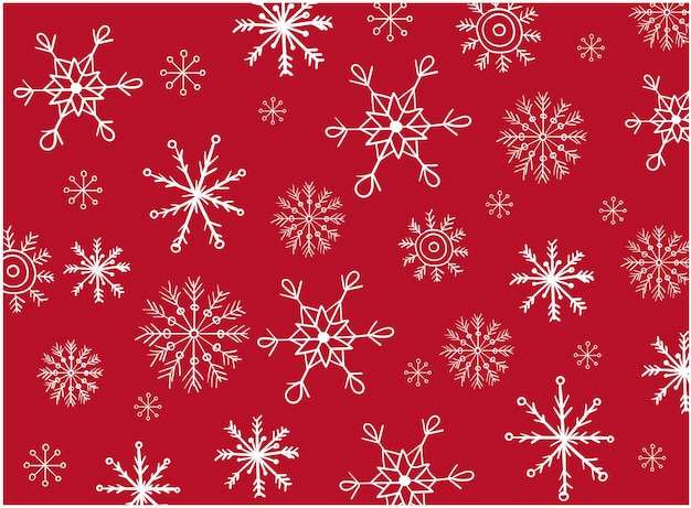 Muster bestehend aus einer Variation von Schneeflocken, die unterschiedlich geformt sind.